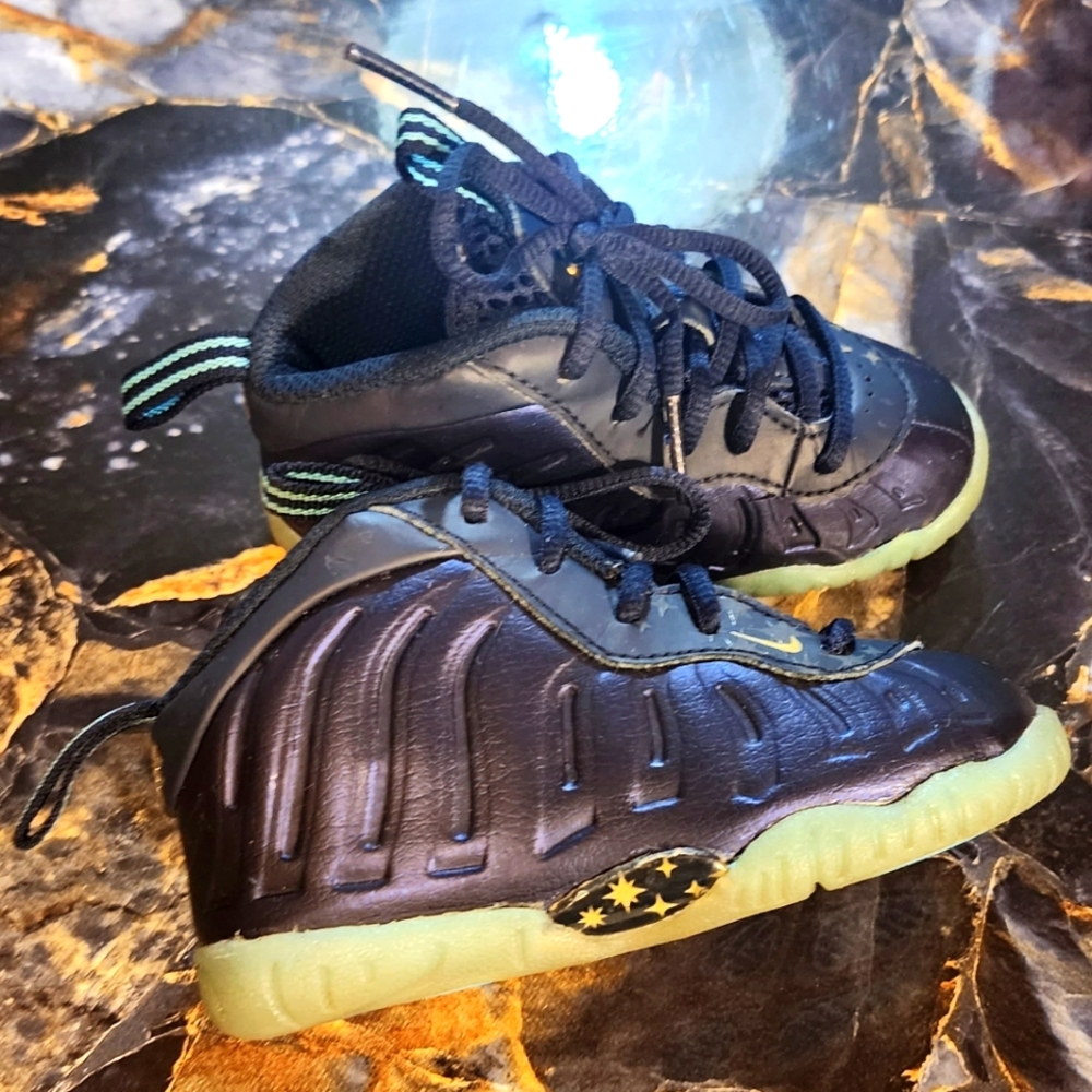 Sz 6c Nike Little Posite One Gold Stars
